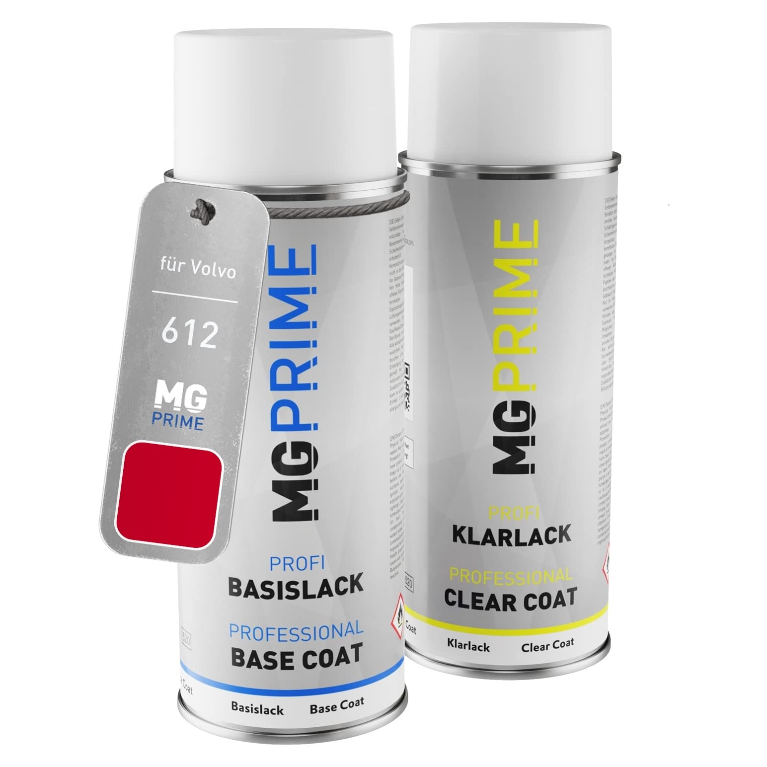 MG PRIME Car paint Spray can set for Volvo 612 Passion Red/Signalrot Base coat clear coat spray can 400ml