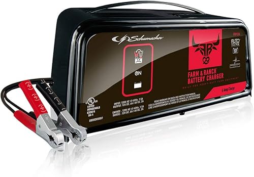 Schumacher FR01236 - Cargador de batería totalmente automático de 6 amperios, 3 amperios, 6 V12 V, desulfatador automático, detección de batería