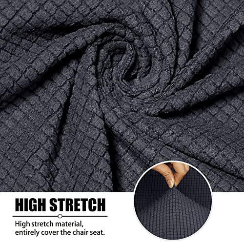 Set Of 6 Dark Grey Stretch Jacquare Shell Chair Cover Modern Mid Century Dining Chair Slipcover Armless Accent Chair Cover Reusable Protector Cover For Dining Room Banquet Home Decor (6, Dark Grey) #TOP4