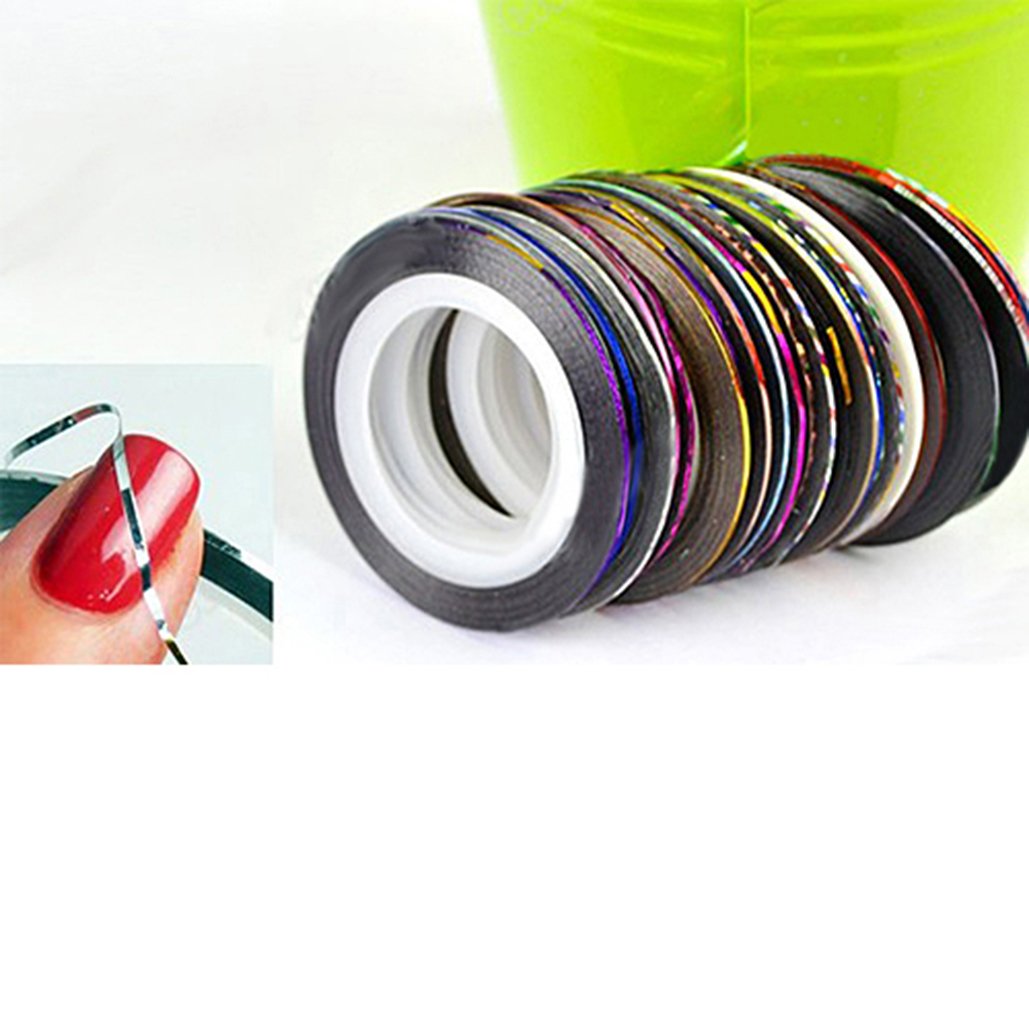 10 Couleurs mélangées Nail Art fine Line Striping Tape Autocollant DIY Tips Décorations à ongles adhésif Striping Stickers