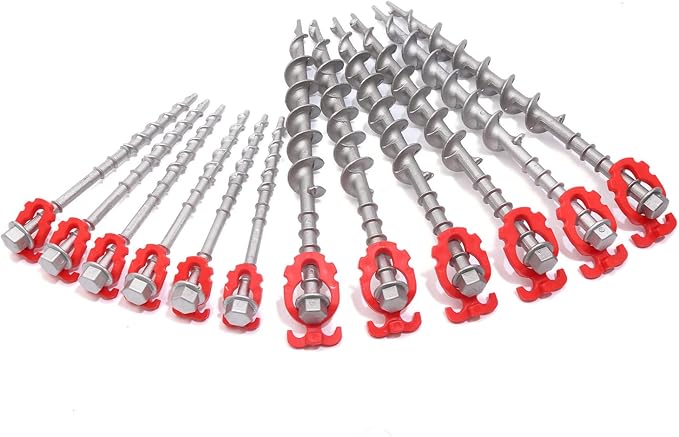 Set de 30 Piquets de Tente à Vis Robustes avec Coffret