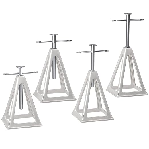 RVGUARD RV Stack Jacks 4 Pack with Storage Bag, Aluminum Stabilizer Jacks for RV Trailer Camper, Single Support Up to 6000 Lbs, Adjustable from 11" to 17"