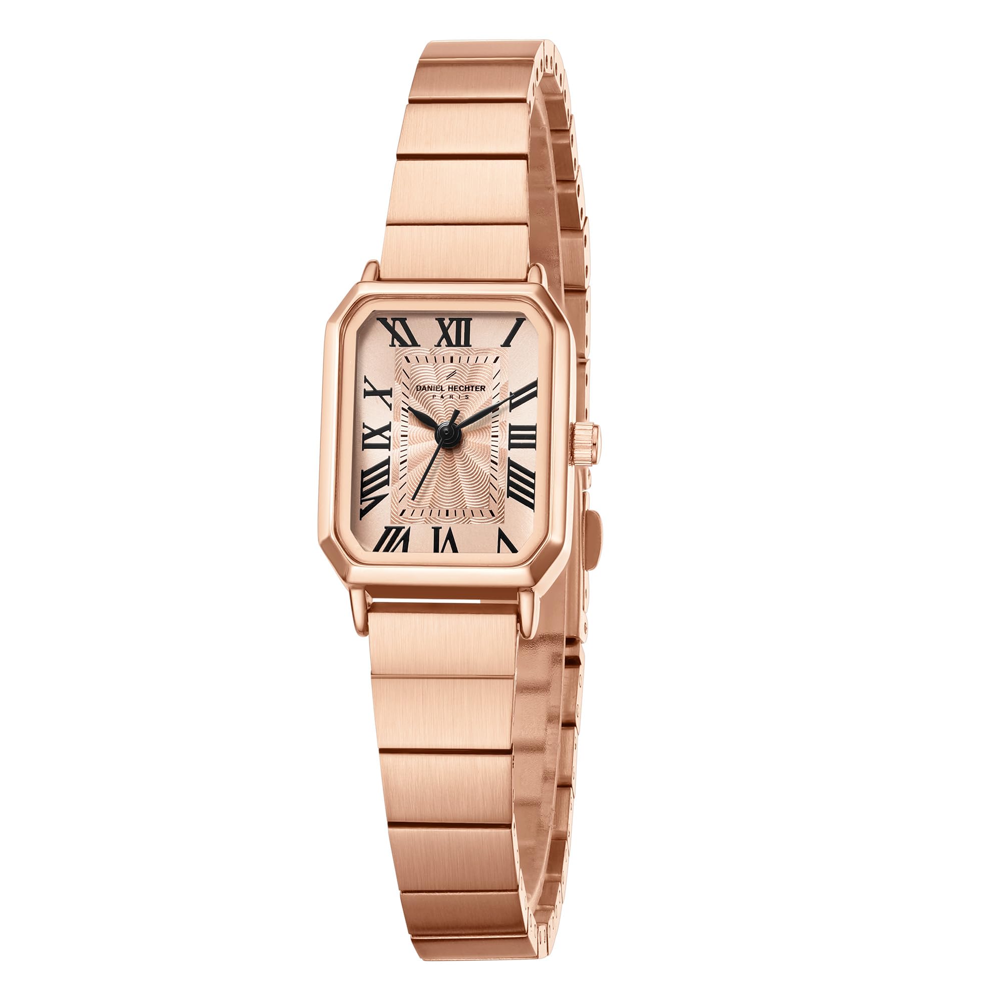 Paris Avron Collection Analog Watch for Women with Rectangular Textured Dial, Roman Numeral Display, Quartz Movement and Stainless Steel Strap - DHW2029-image-40