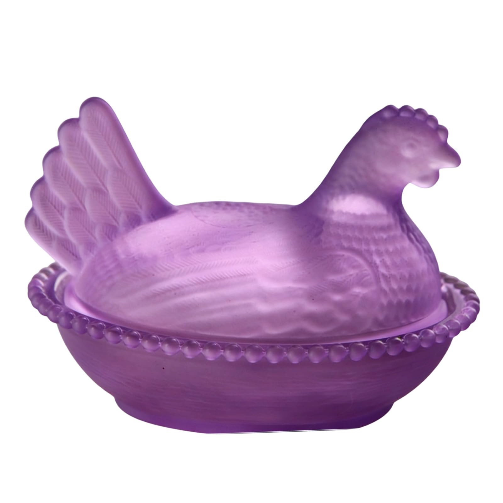 Shurhome Glass Candys Jar Hen on Nest Candy, Cookie Jars Biscuits Food Storage Container Decorative Snacks Bowl Glass Hen