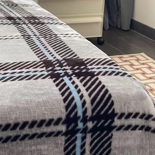 Miniatura 5 de Manta coreana de forro polar de visón sintético de 79 x 91 pulgadas, reversible, 9 libras, felpa pesada tejida, suave, cálida, estilo coreano, para