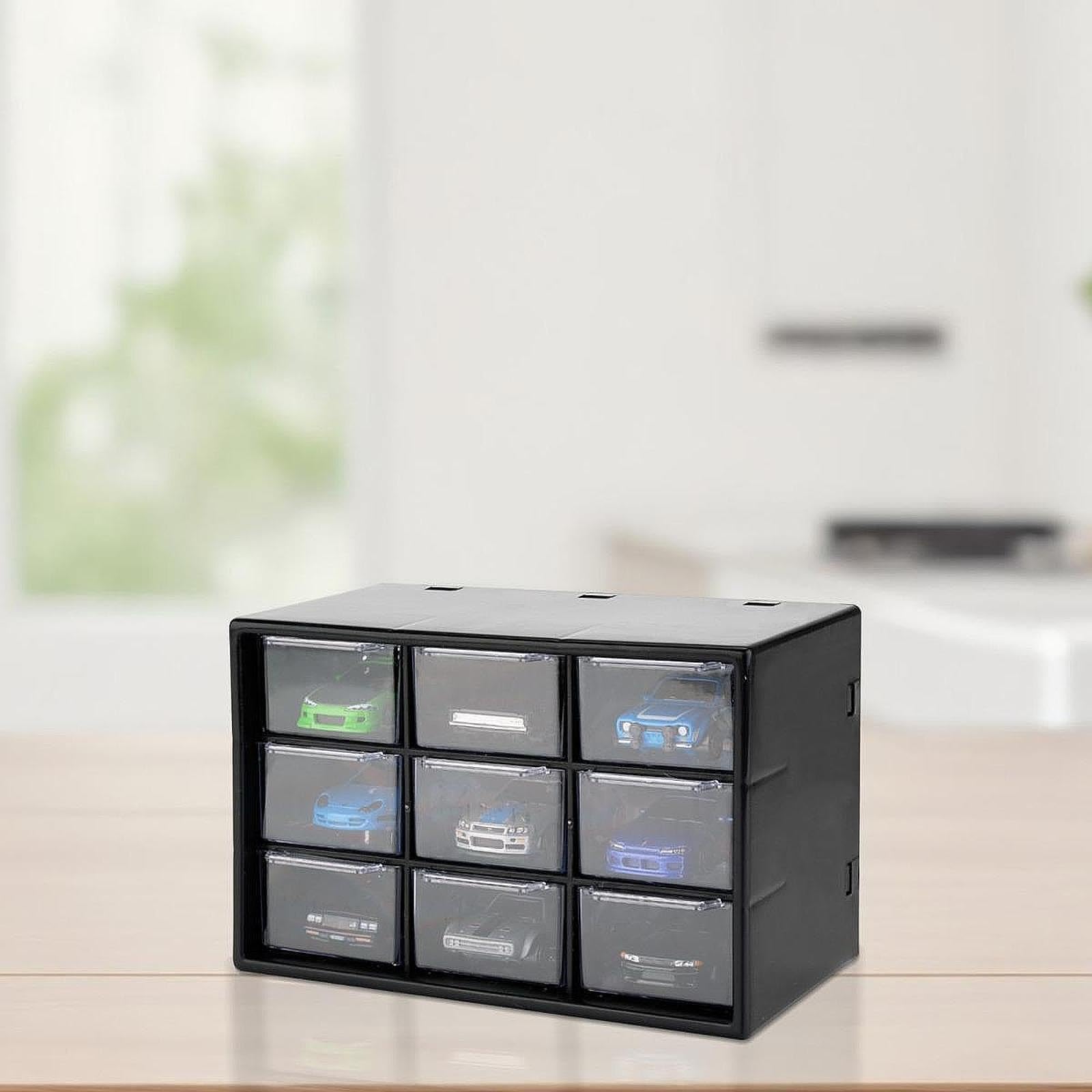 BNF® Desktop Storage Box with 9 Clear Drawers for Small Parts 1:64 Model Car Home Black|Home & Garden |Household Supplies & Cleaning|Home Organization|Storage Boxes 2