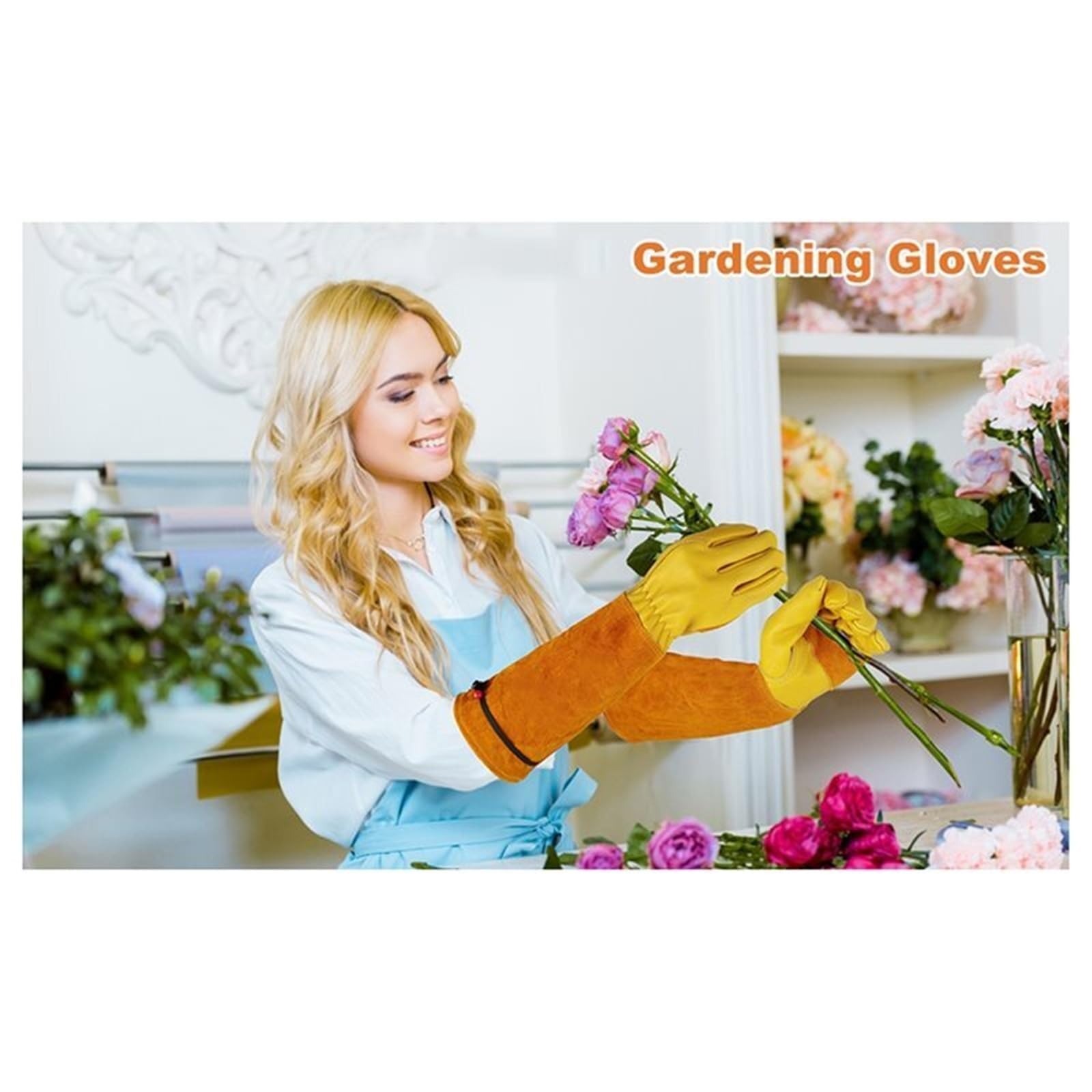 1 par de guantes jardinería largos para Jardineros