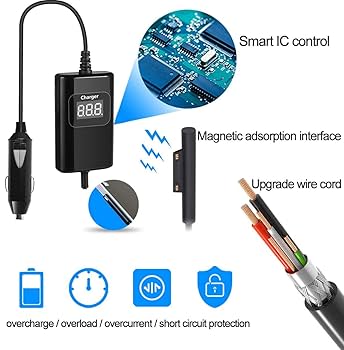 Amazon.co.jp: Surface Pro 充電器 BTBSZ 65W 15V 4A 車載充電器