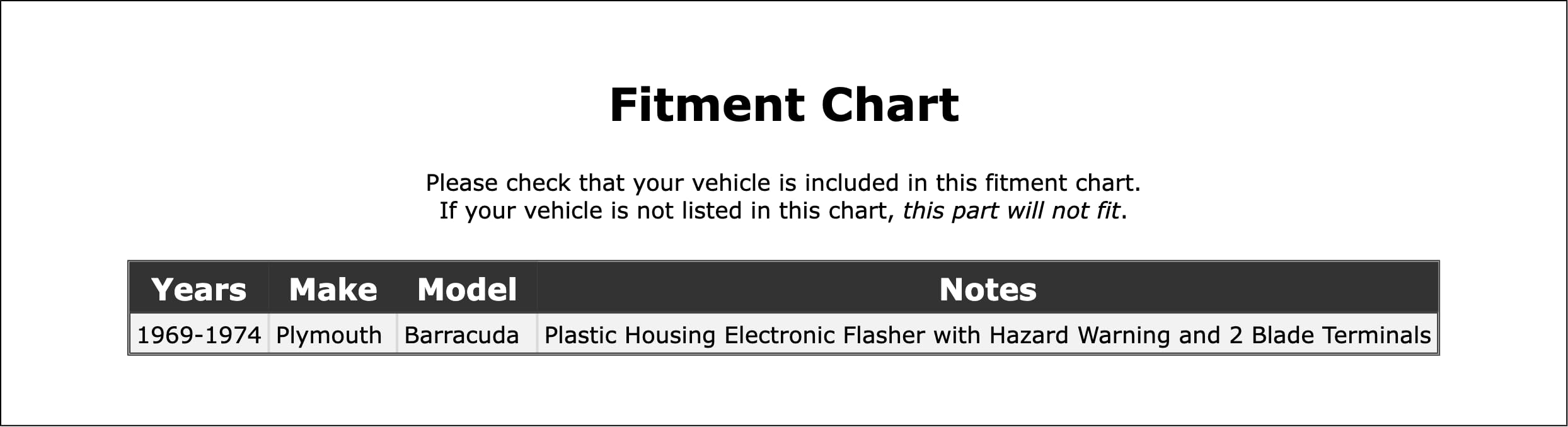 PartCatalog Turn Signal Flasher Compatible With Plymouth Barracuda 1974 1973 1972 1971 1970 1969 P-2134365