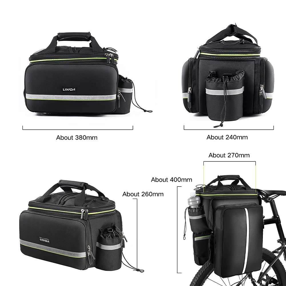Lixada Borsa Posteriore per Bici 20-35L Resistente allo Strappo Impermeabile Custodia per Sedile Posteriore per Bicicletta capacità di Regolazione per MTB Bici da Strada