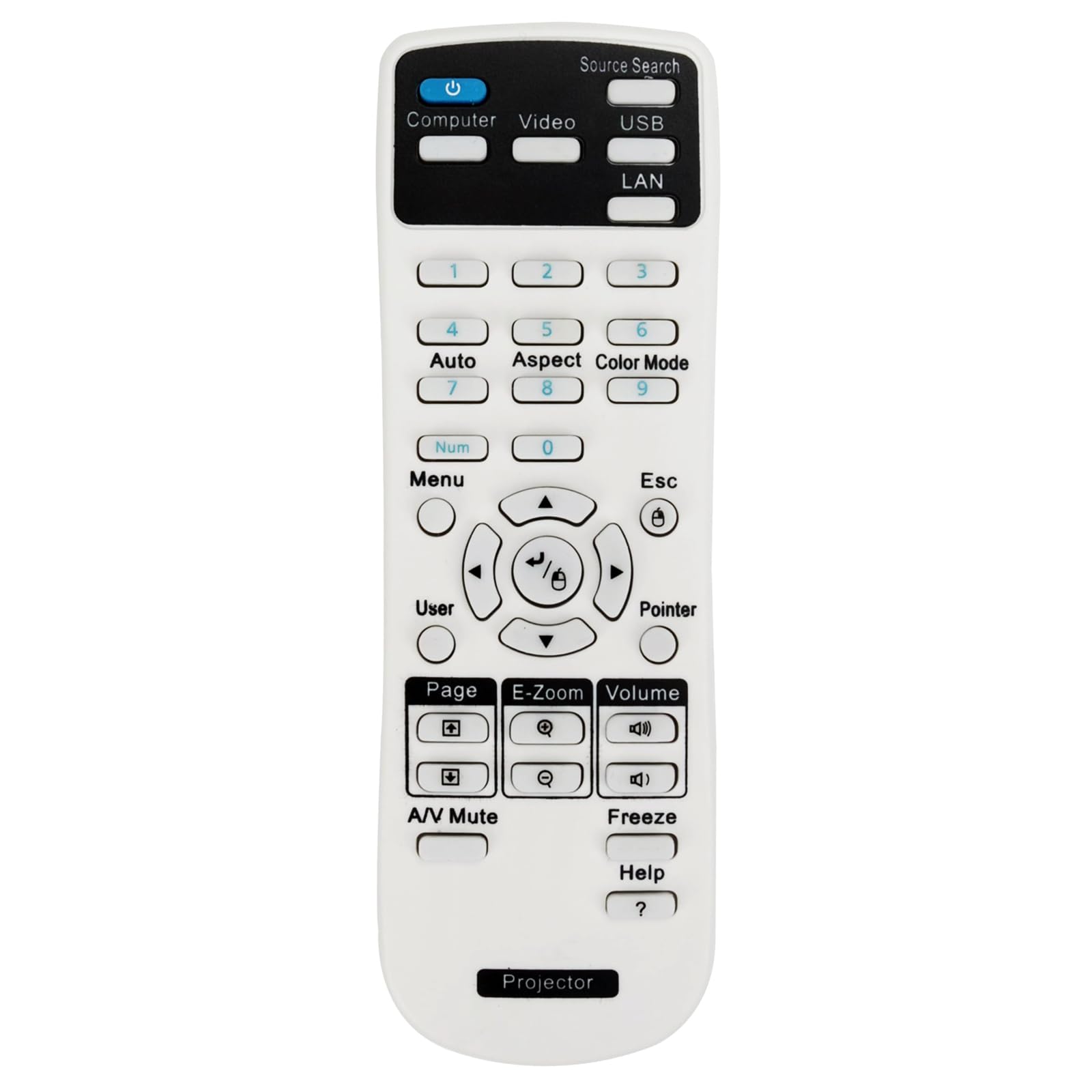 VINABTY Universal Projector Remote Control Compatible for Epson BrigHtLink,Powerlite Series,Home Cinema,EX/EB/VS/EMP Series Projectors