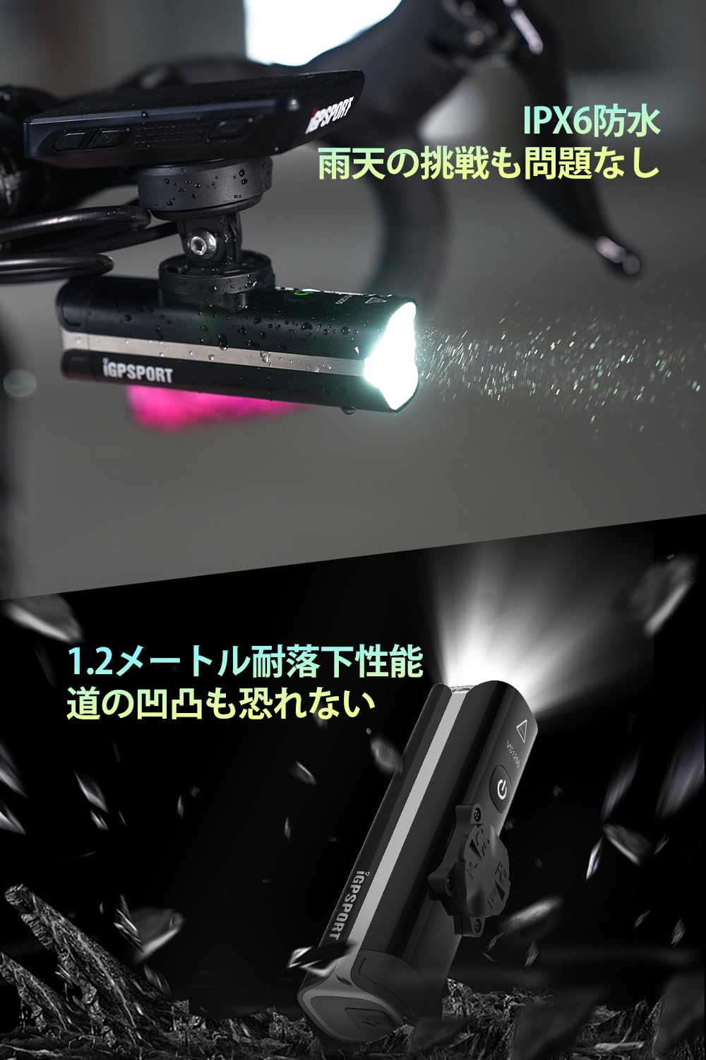 Amazon | iGPSPORT VS1200自転車ライト ロードバイク ライト Type-C