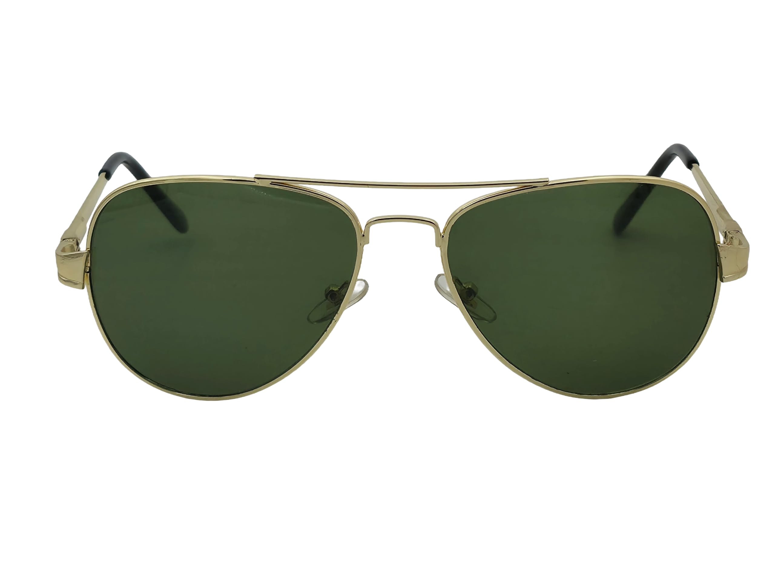 Aviator Sunglasses, Gold Frame with Green Lenses, Classic Pilot Style-image-30