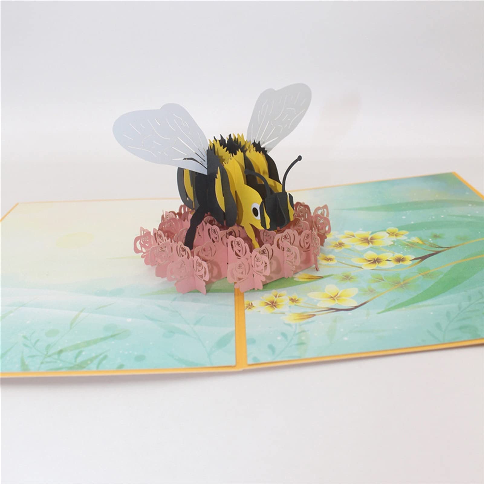 Carte de mariage Cartes de vœux 3D découpé au laser à la main coloré Abeille Papier Invitation Cartes de vœux Carte postale + Enveloppe Enfants Petite amie Fête d'anniversaire Cadeau Carte de vœux Inv