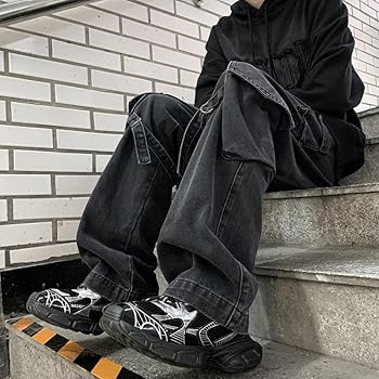 Women Baggy Oversized Denim Pants Y2K Vintage Cargo Trousers