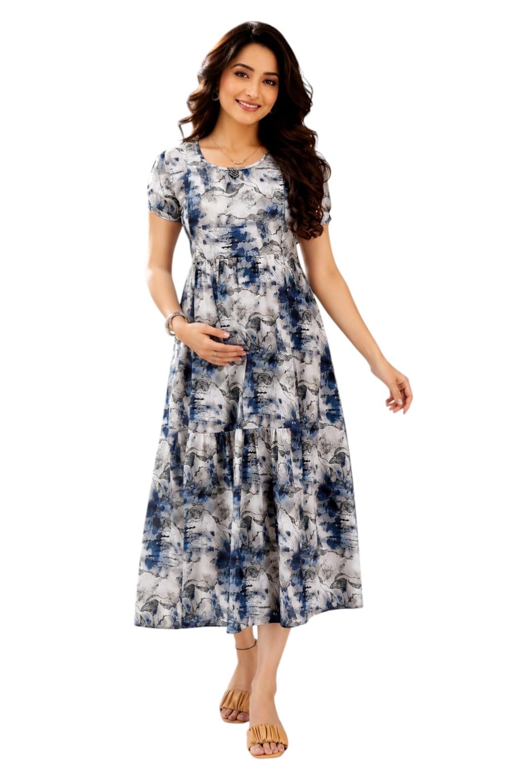 RITIJYA Feeding Kurtis for Women with Zip | Maternity Gown Pregnancy Dress for Nursing Mothers | Viscose Rayon | Stylish & Comfortable | S to 4XL | Maternity Wear Feeding Dress Tops-image-46