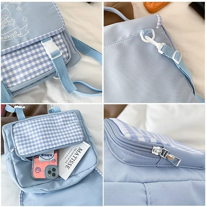 Miniatura 5 de Mochila japonesa Kawaii con orejas de conejito con lindo manga para niña, mochila escolar para libros, bolsa para estudiantes adolescentes JK,