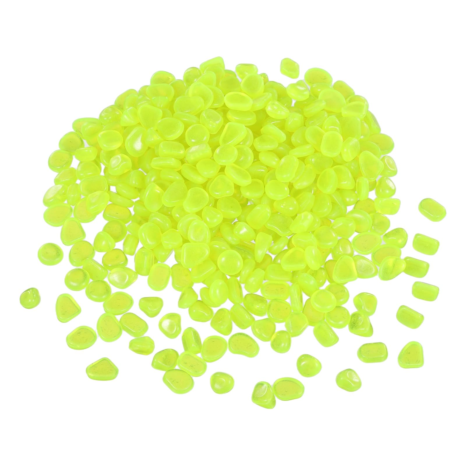 YELARXI Glow in the Dark Stones, Luminous Pebbles Stones Glowing Rocks Decorative Light Up Pebbles 1000 Pcs & Bright Yellow -Fitting for (Fish Tank/Outdoor Garden Decor/Yard/Walkway)
