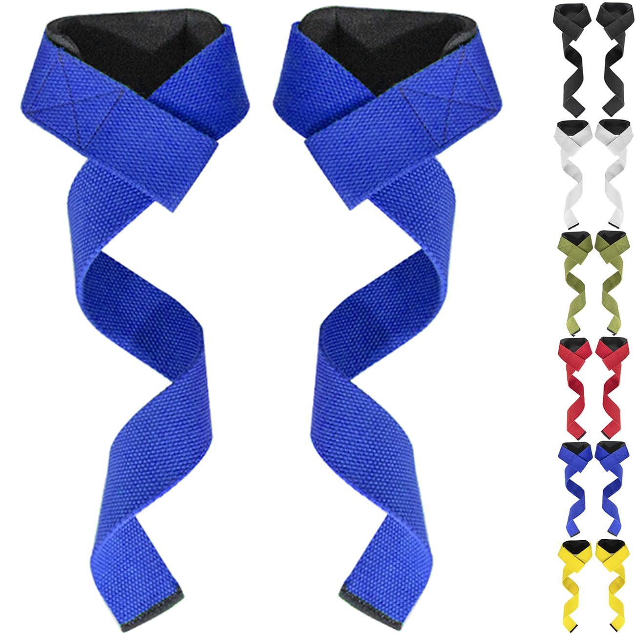MOPHOEXII Lifting Straps?Padded Cotton Lifting Wrist Straps for Weight Lifting, Crossfit, Bodybuilding, Powerlifting and deadlifting - 25” Wrist Straps (Pair)- Padded Neoprene Gym Straps