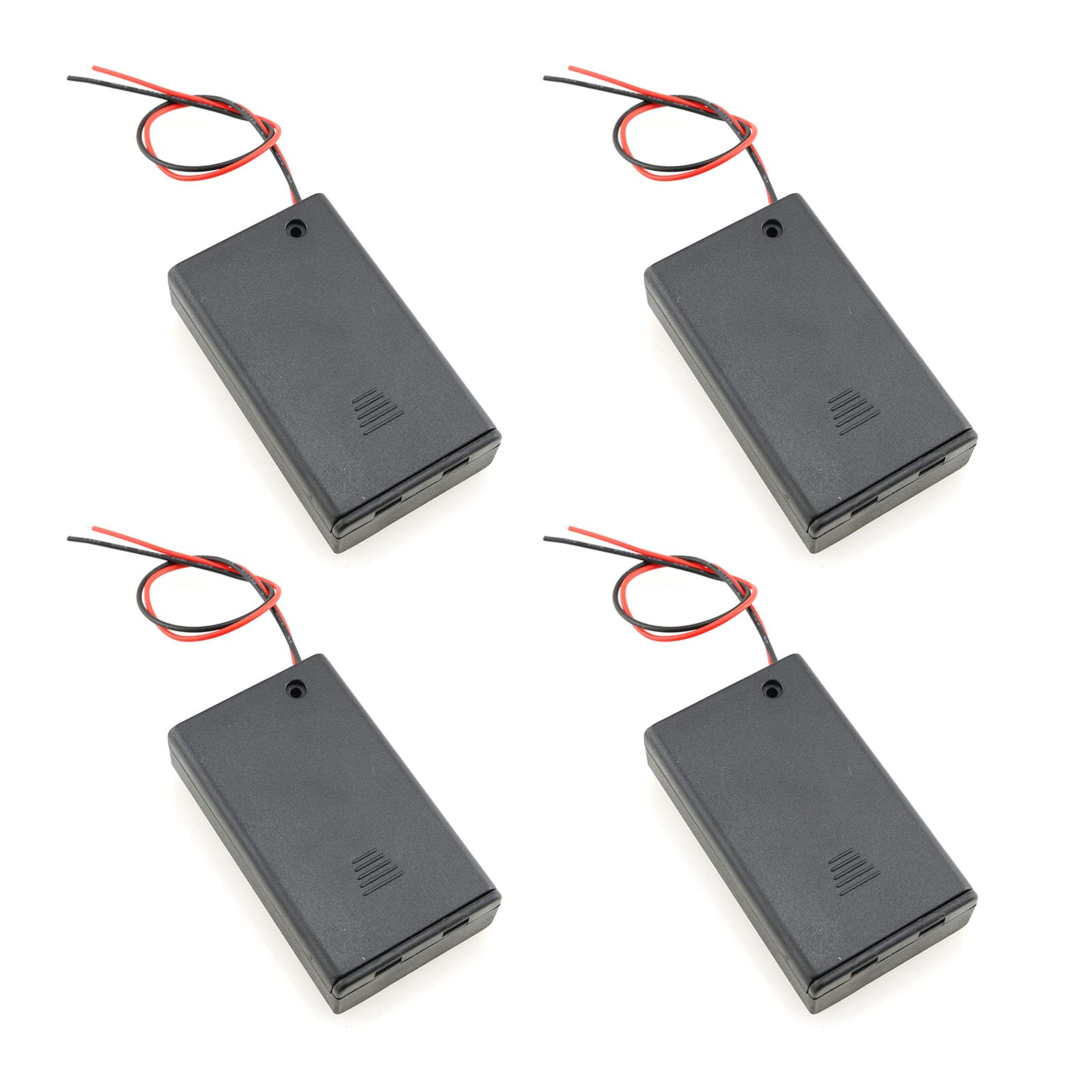 E-outstanding AAA Battery Case 4PCS 3 x 1.5V AAA Battery Case Holder,3 Slots x 1.5V AAA Battery Spring Clip Storage Box with ON/Off Switch and Wire
