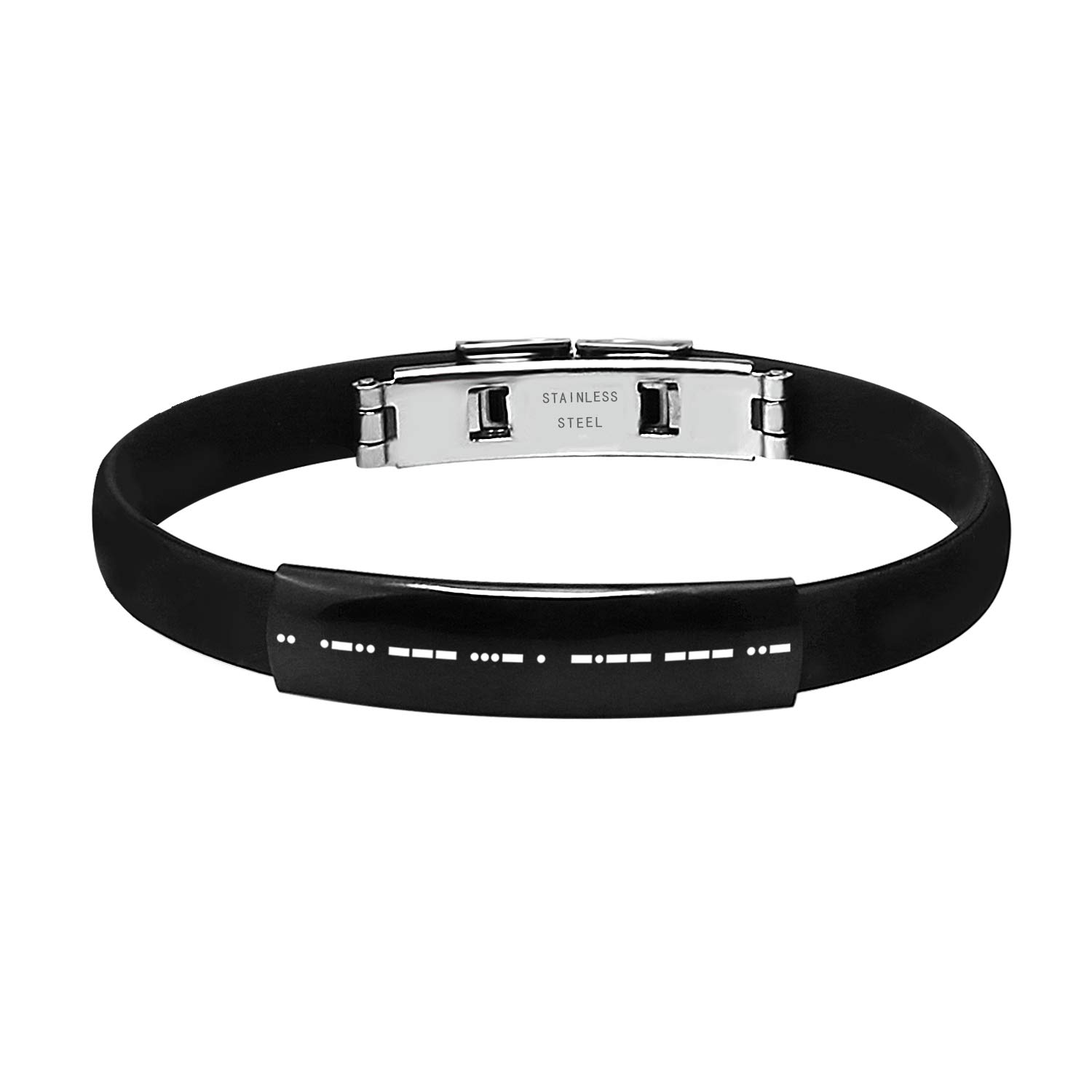 Personalized Custom Morse Code Men Bracelet Engrave Bracelet for Boyfriend,Father (Morse001)
