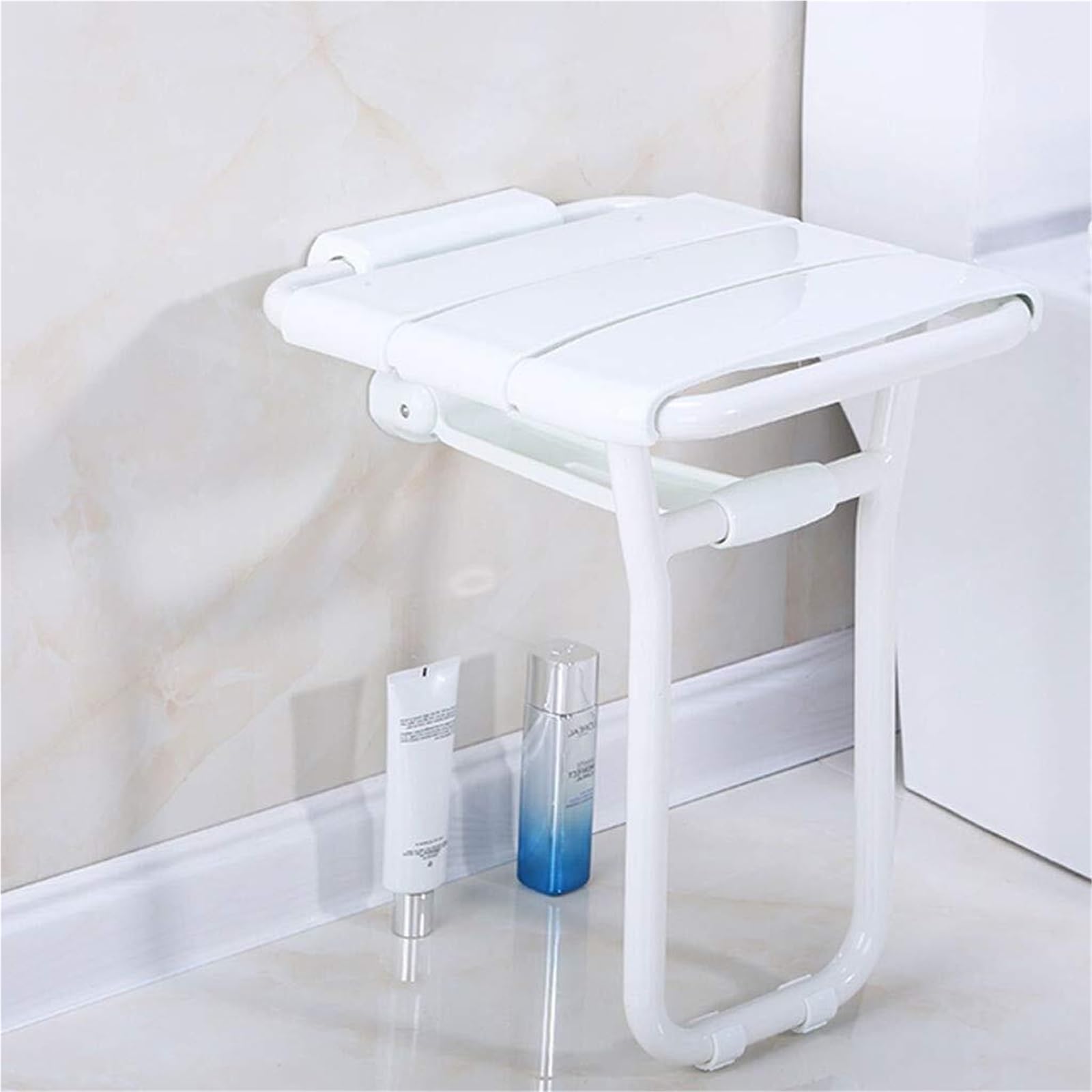 Banco de Ducha Plegable de Pared, Asiento de Ducha de Acero Inoxidable, Resistente, Antideslizante, Silla Plegable de Pared