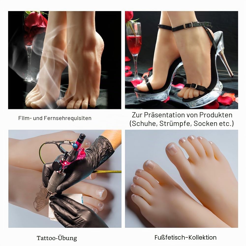 1 Paar weibliche Schaufensterpuppenfüße aus weichem Silikon, lebensechte Größe, realistische Silikonfuß, Schaufensterpuppe, Display, Schmuck, Sandalen, Schuhsocken, Display, Kunst,
