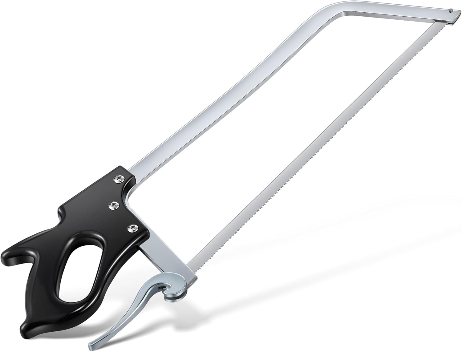 22 Inch Butcher Saw Meat and Bone, Professional Meat Processing Saw with Stainless Steel Blade, Quick Release Black Tightening Cam Comfort Handle, for Household, Processed Livestock and Game