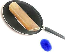 Nonstick Dosa Pan Heavy Gauge Crepe Pancake Aluminum Pan Griddle Non-stick Induction Compatible Flat Tava Griddle Cookware Indian Dosa Tawa Roti Pan Paratha Tawa (275mm)