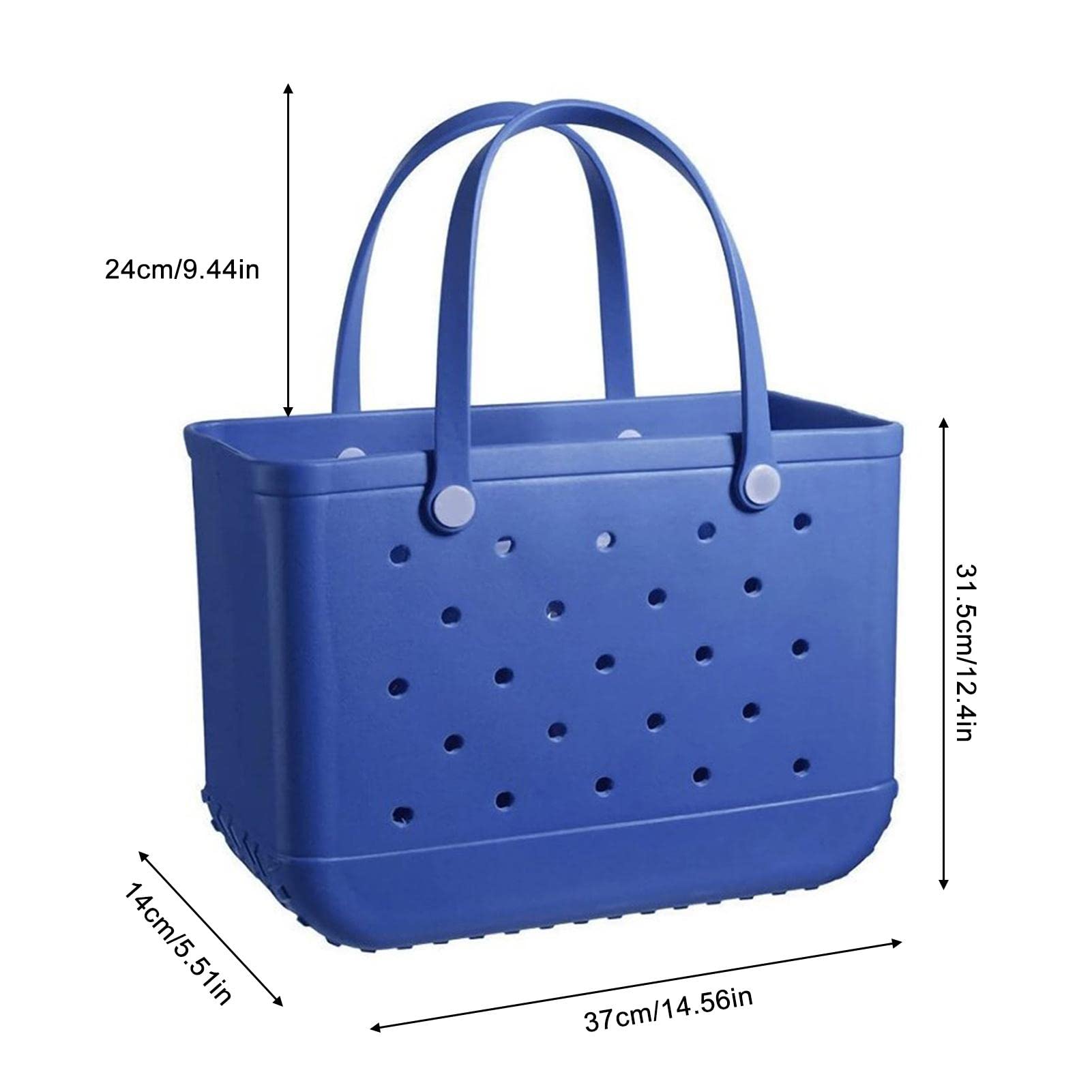 Générique Sac de plage eva,Sac de plage en caoutchouc,Sac de voyage portable,Sac fourre-tout de plage étanche avec trous,Grands sacs à main de voyage en caoutchouc lavable