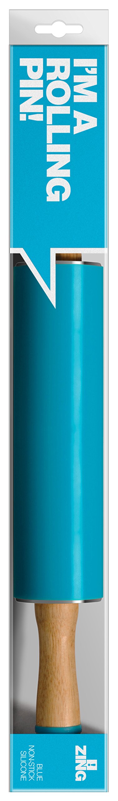 Premier Housewares Zing Silicone Rolling Pin - Blue, H5 x W44 x D5cm - Image 2
