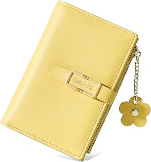 yellow leather wallet womens