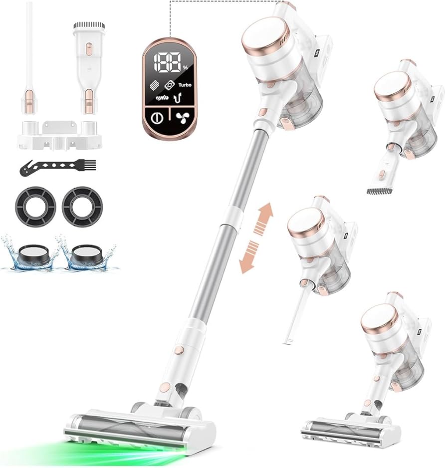 LUNINO　コードレス掃除機 Amazon | 掃除機 コードレス【11月新登場！85Kpa超強力吸引・グリーン