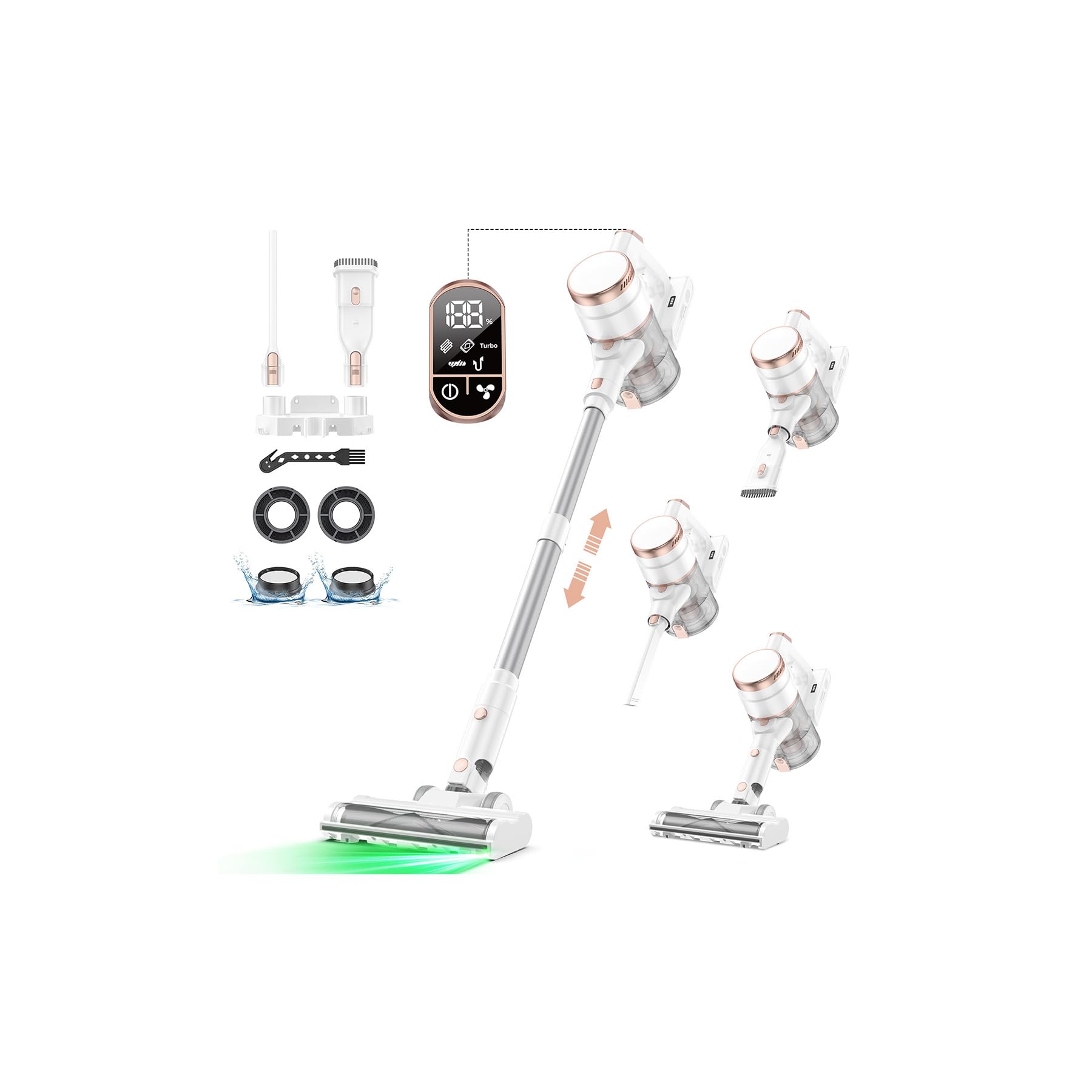 Amazon | 掃除機 コードレス【11月新登場！85Kpa超強力吸引・グリーン