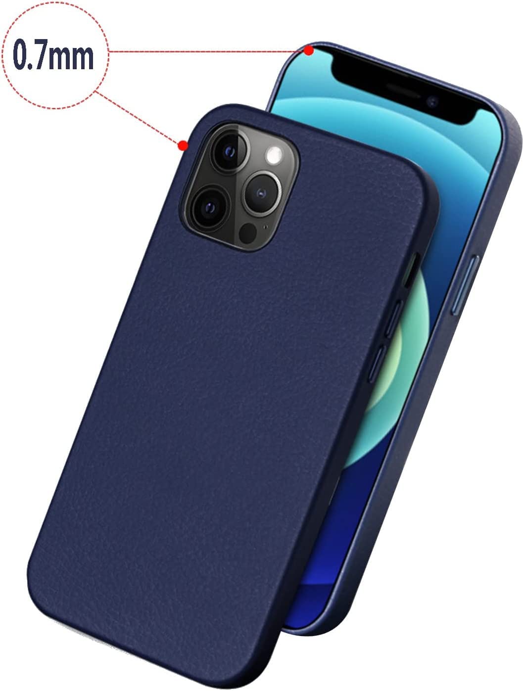 Funda para iPhone 13, funda protectora de piel sintética, piel premium, súper delgada, envuelta en cuero, funda protectora suave al tacto (color: marrón, tamaño: para iphone13Pro max)