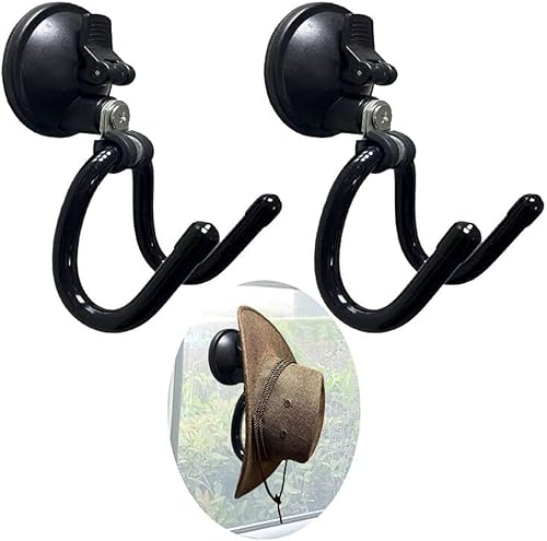 Paquete de 2 ganchos con ventosa, organizador de almacenamiento de sombreros, soporte para coche, ducha, ventana de cristal, cocina, baño y baño,