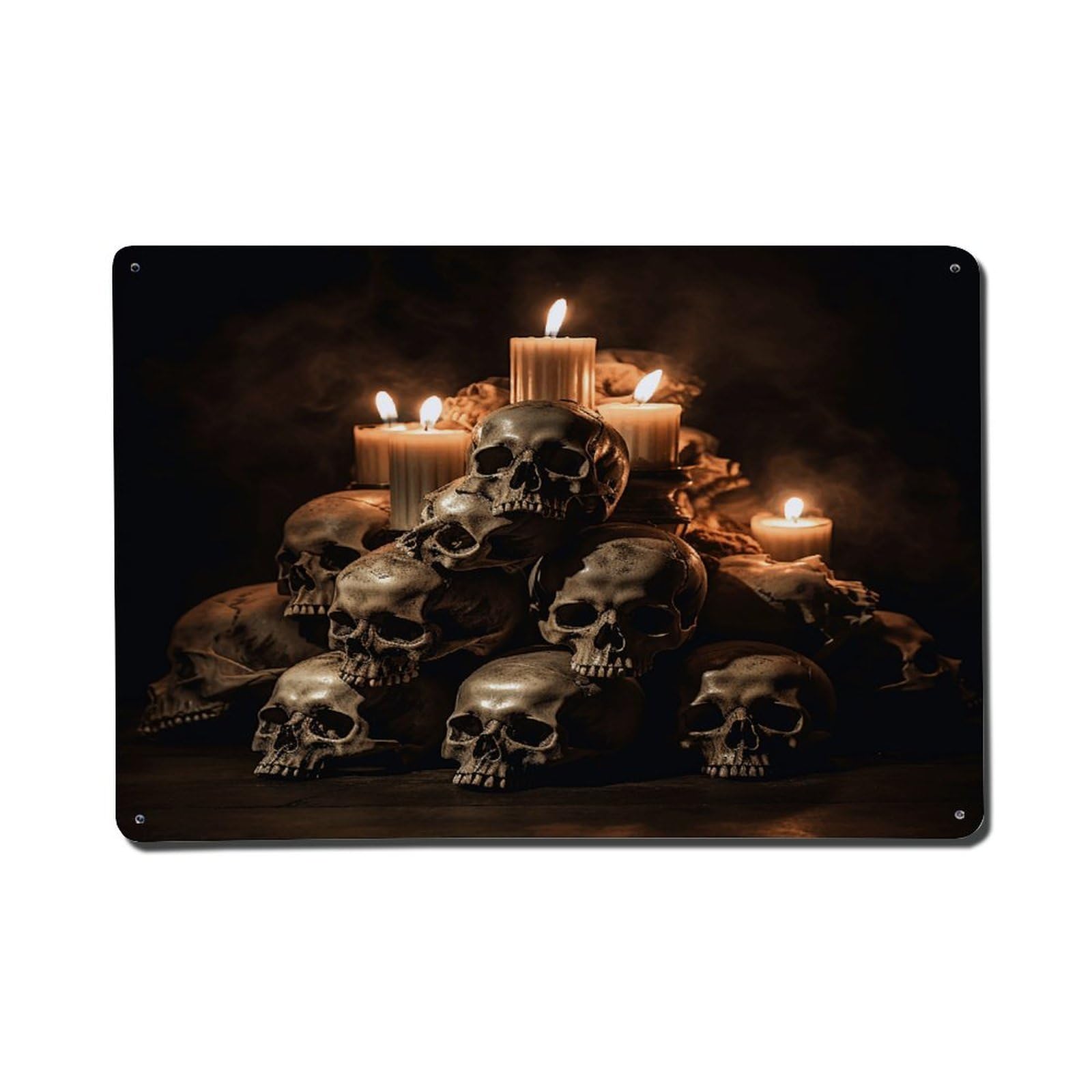 Adfgyerh Style Skull And Candle Metal Signs Funny, Aluminum Tin Sign Indoor Outdoor Decor, Vintage Signs For Home Office Kitchen Bar Cafe Garden Farmhouse Wall Decor