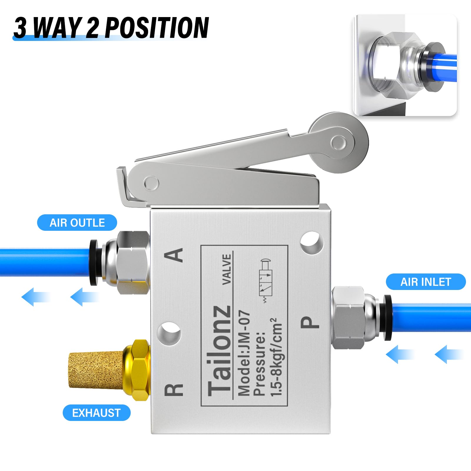 とむじょんそん　2本　ポンプ付き Amazon.com: TAILONZ PNEUMATIC 2 Position 3 Way 1/4 Inch Roller