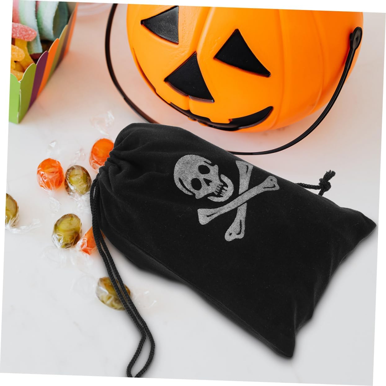 CHILDWEET 30pcs Halloween Pirate Golden Coins Drawstring Bags Festive Candy Pouches for Storing Treats for Halloween Party Decorations and Pirate Theme Events