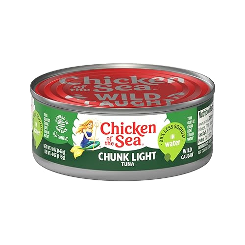 Chicken of the Sea Chunk Light in Water 50 menos sodio latas de 5 onzas paquete de 24 Chicken of the Sea Chunk Light in Water 50 menos sodio latas de 5 onzas paquete de 24