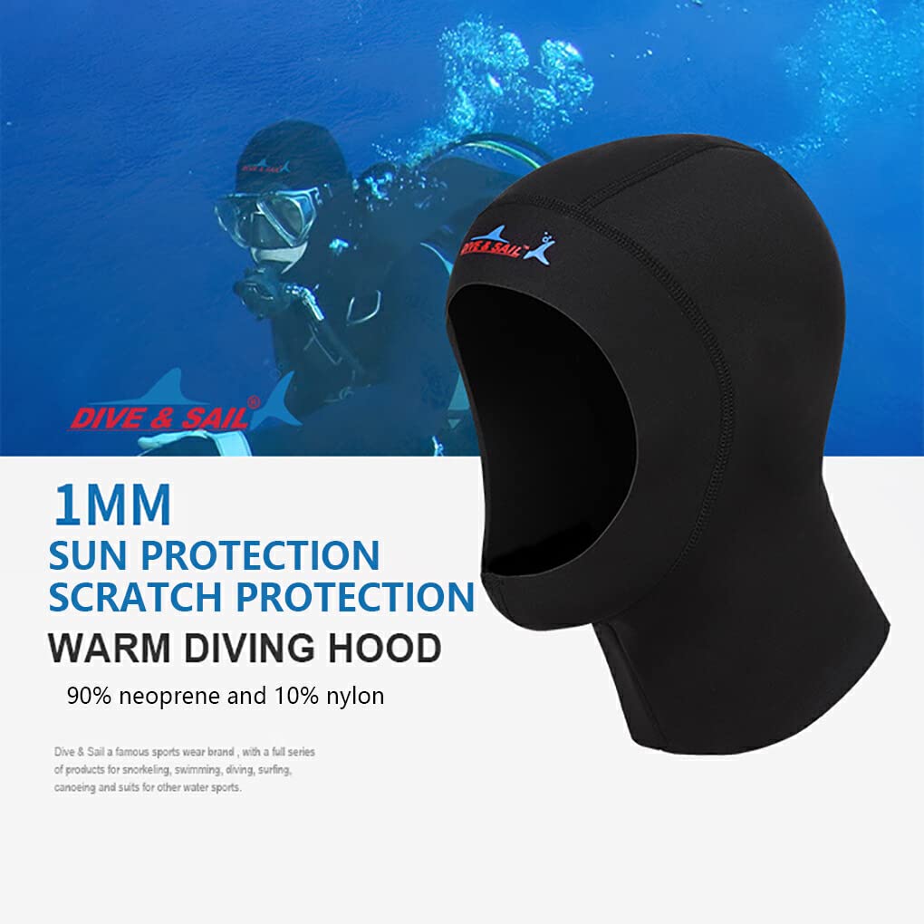 VOILE DE PLONGÉE 1 MM Casquettes De Plongée Néoprène Thermique CR Super Élastique Équipement De Plongée Couvre-Cou Couverture Bonnet De Bain pour Hommes
