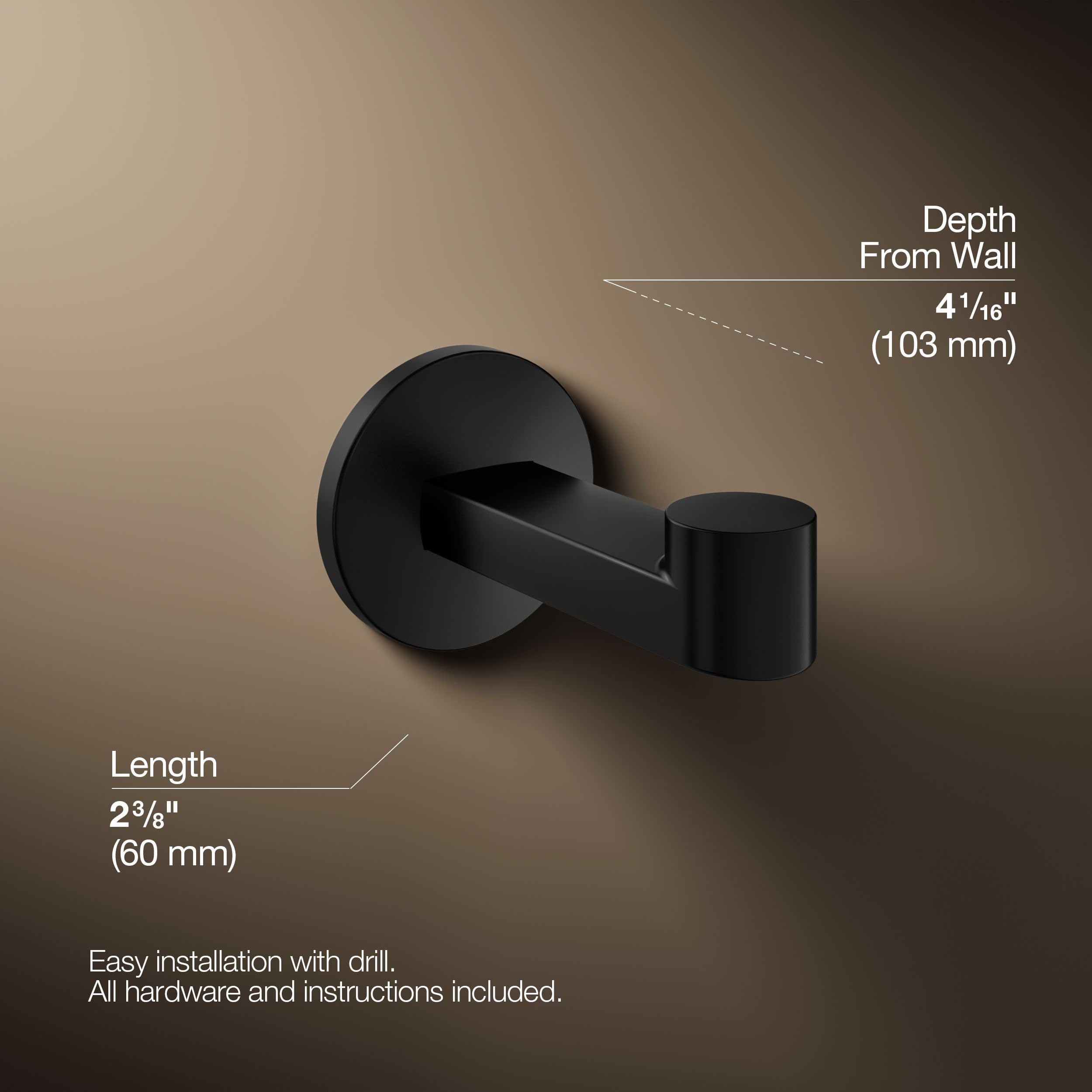 Kohler 78378-BL Components® Robe Hook, Matte Black - Amazon.com