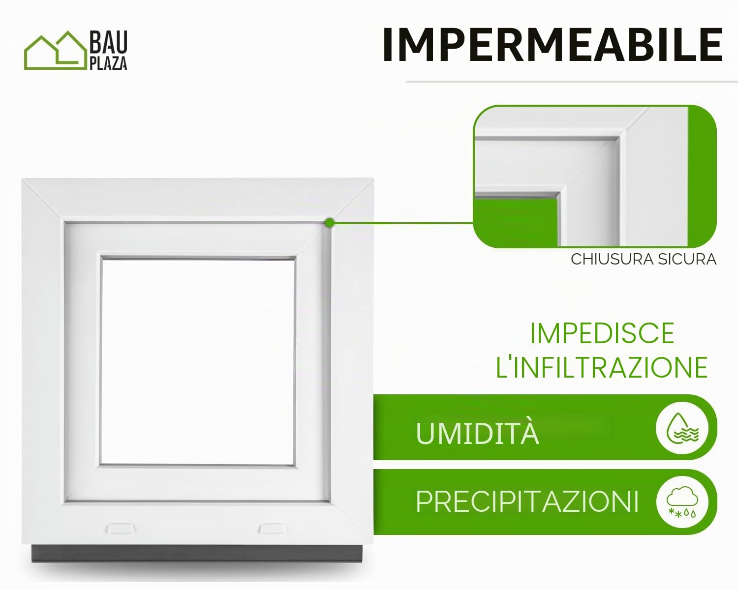 Finestra Serramenti in pvc Bianco - Vetro camera Larghezza x Altezza 70 x 70 cm apertura Destra 700 x 700 mm Funzione Girevole - Ottima scelta