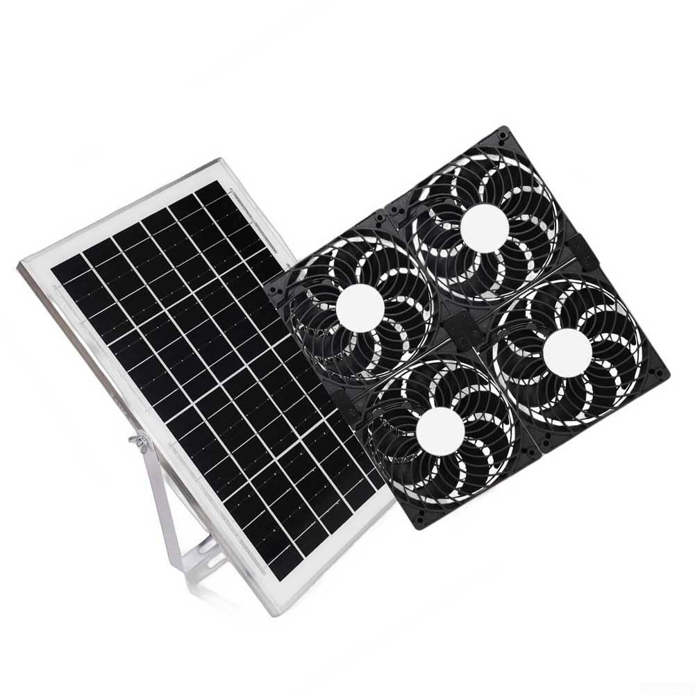Ventilateur d'échappement ultra silencieux 30 W à énergie solaire avec flux d'air 430 CFM pour poulailler, serres, abris de jardin et camping-cars (30 W)