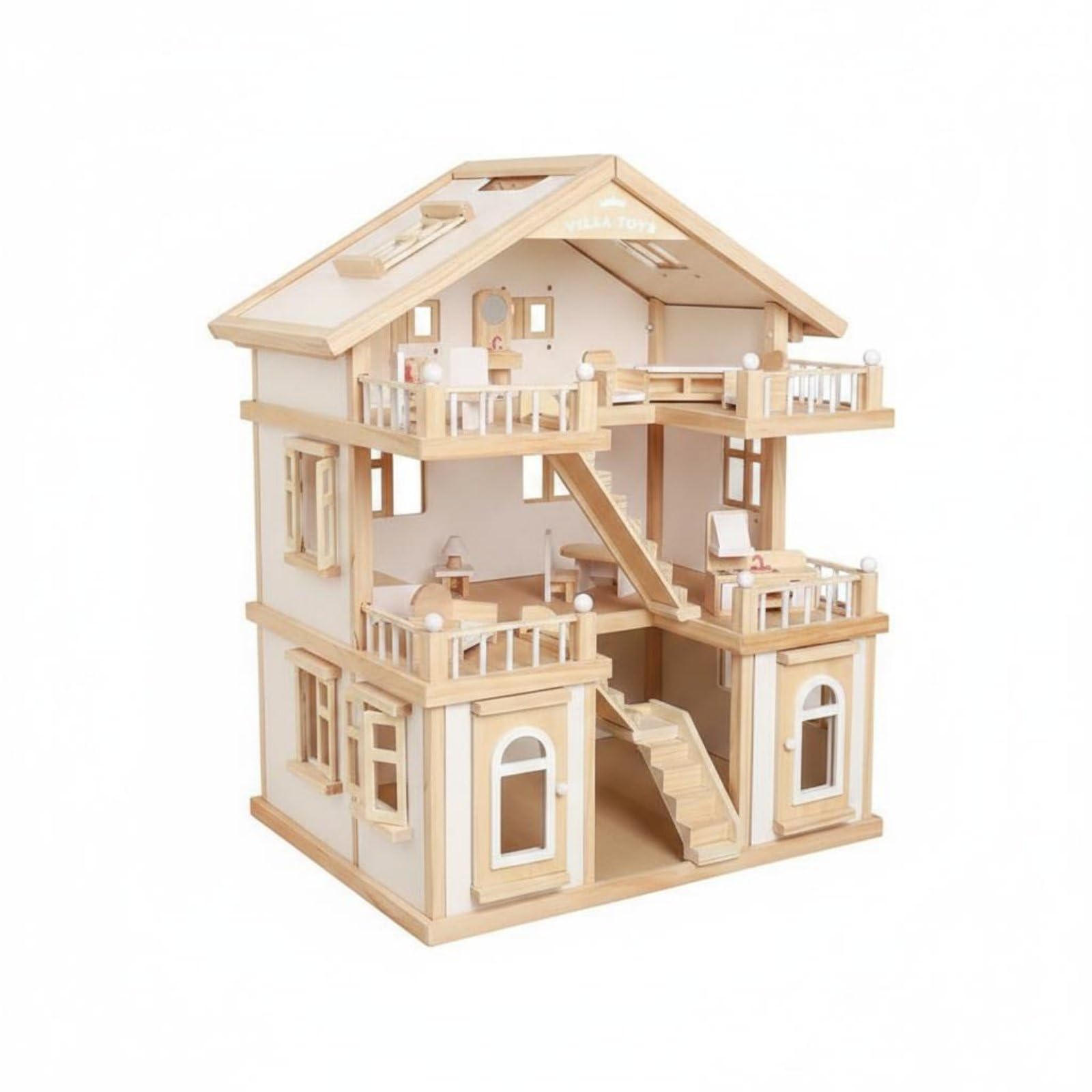 Casa Delle Bambole in Gioco Casa Principessa Casetta Giocoset per Bambini con Spazi Condivisibili E Componenti Apribili Adatta a Gioco Collaborativo, Bianco