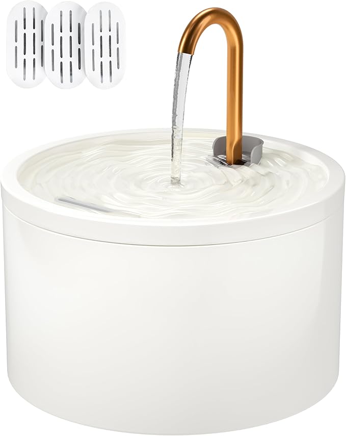 DOOOB Ceramic Cat Water Fountain, 2.1L/71oz Ceramic Cat Fountain