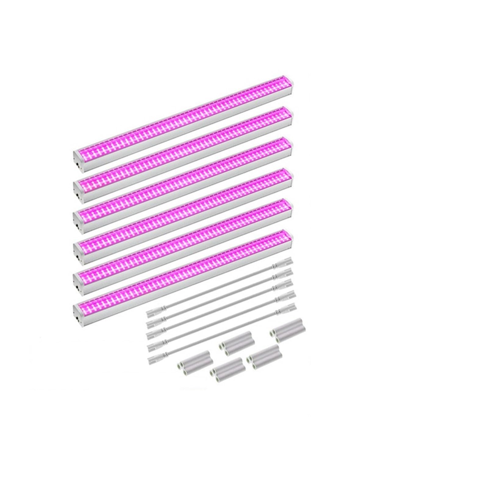 Pełne spektrum światła do uprawy lampy LED roślin światło o wysokiej wydajności świetlnej Phytolamp sadzonek kwiatów Oświetlacz ogrodniczy(6Pcs Pink Light,PLUG_WITHOUT TIMER)