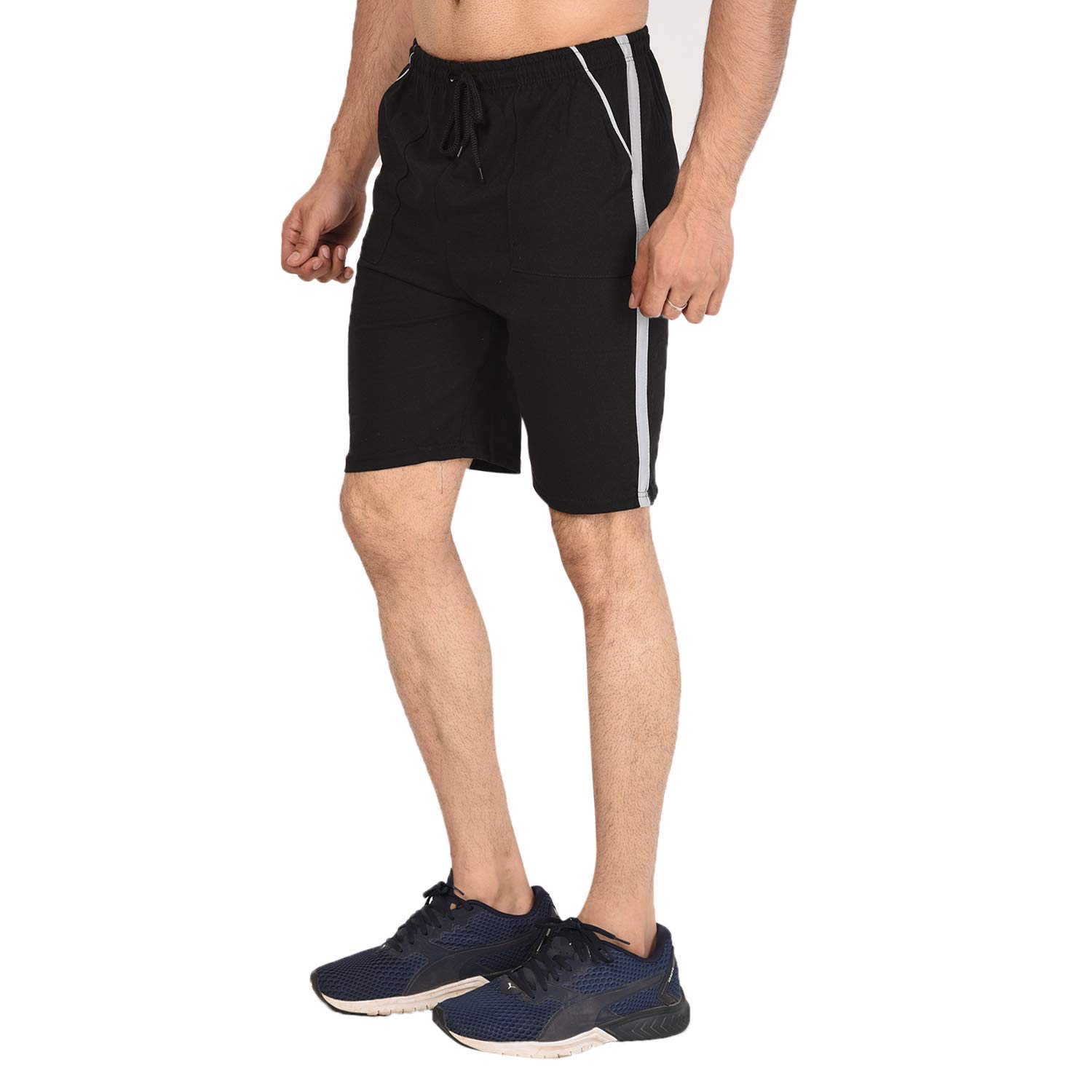Unisex Black Color Shorts with Pockets Free Size 26 to 36 inch Waist-image-34