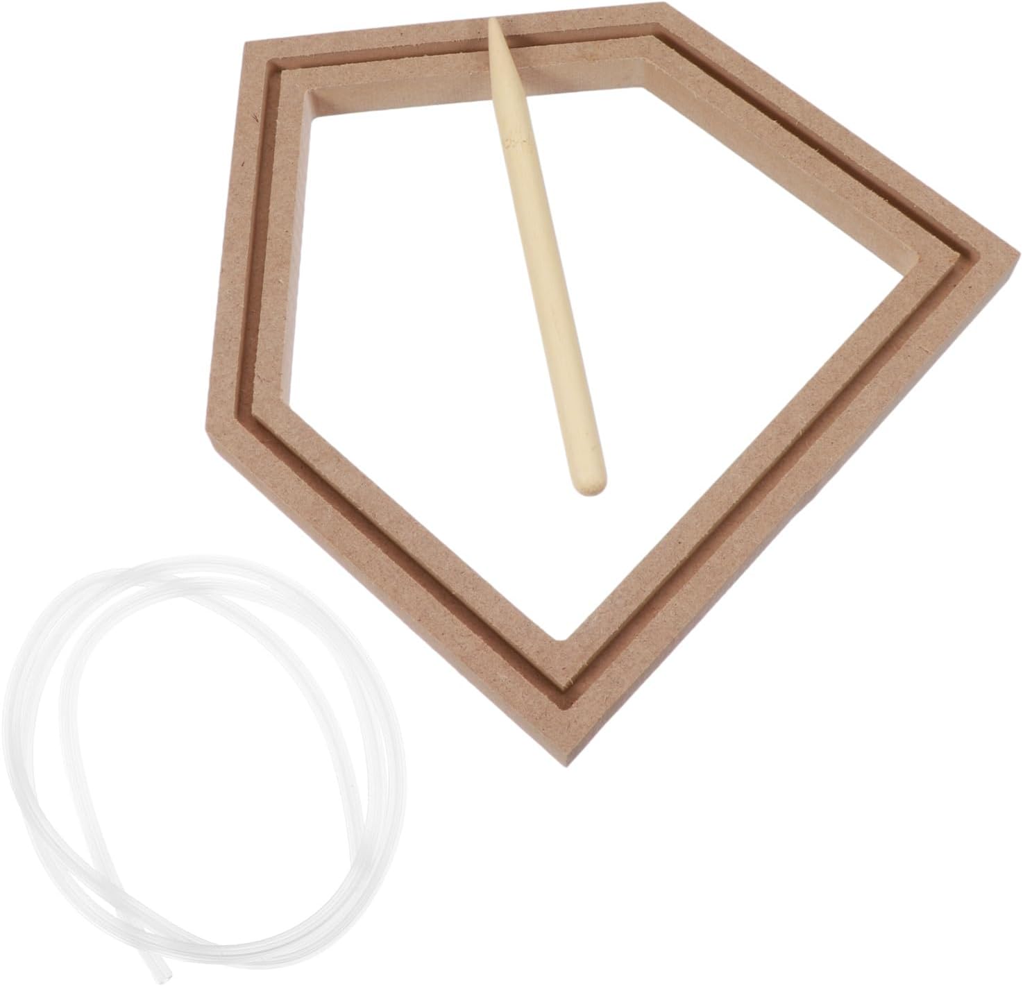 ORFOFE Wooden Embroidery Frame with Unique House Shape Cross Stitch Hoop Display Rack for Needlework Quilting and Craft Decoration Smooth Fixing Embroidery Stand