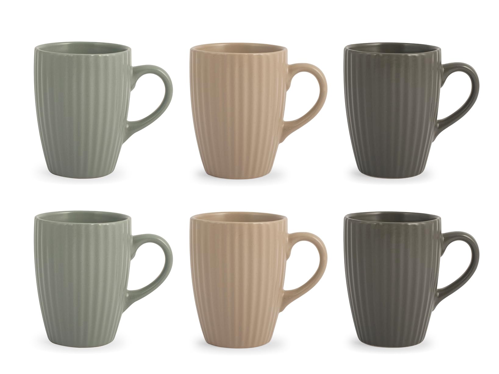 H&H Countryside Set 6 Mug, Stoneware, Colori Assortiti, cc295